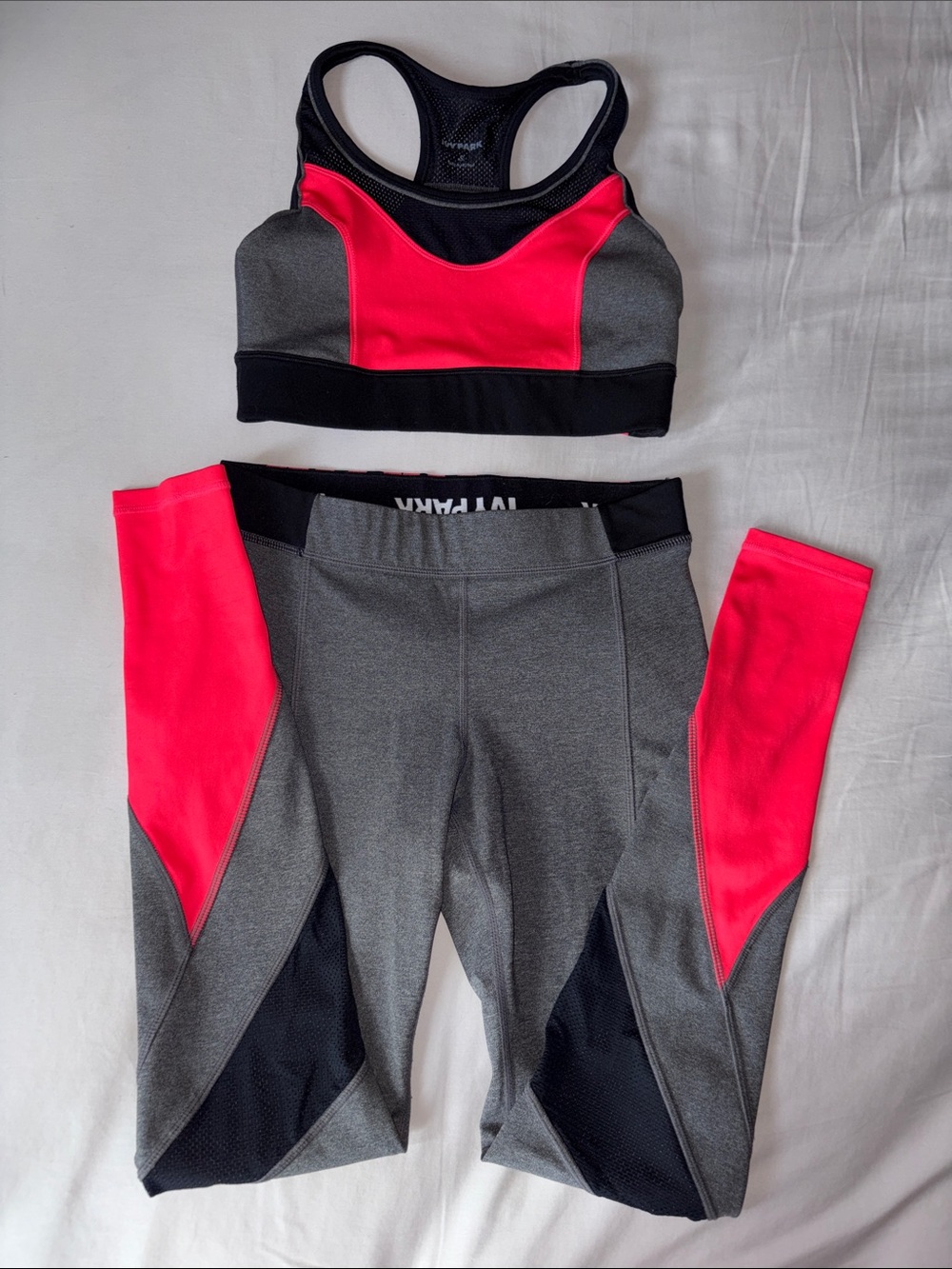 IVY PARK Black and Hot Pink Activewear Set